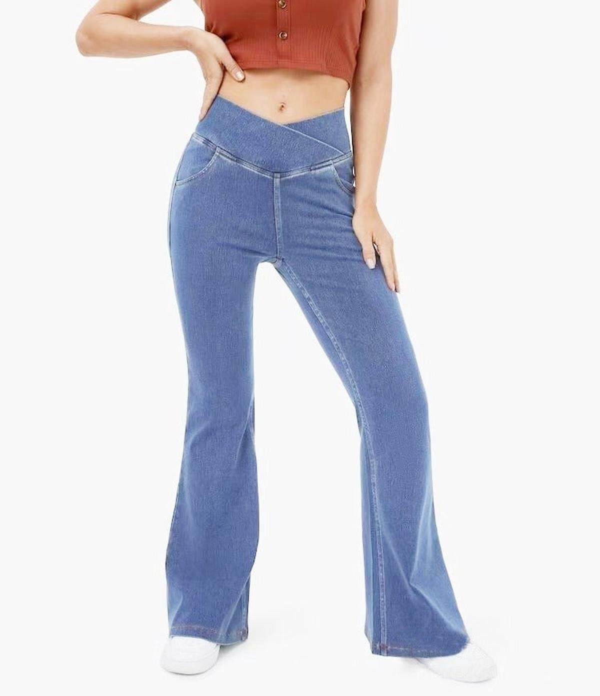 Hoge Taille Flared Stretch Denim Jeans Voor Vrouwen - Harlett