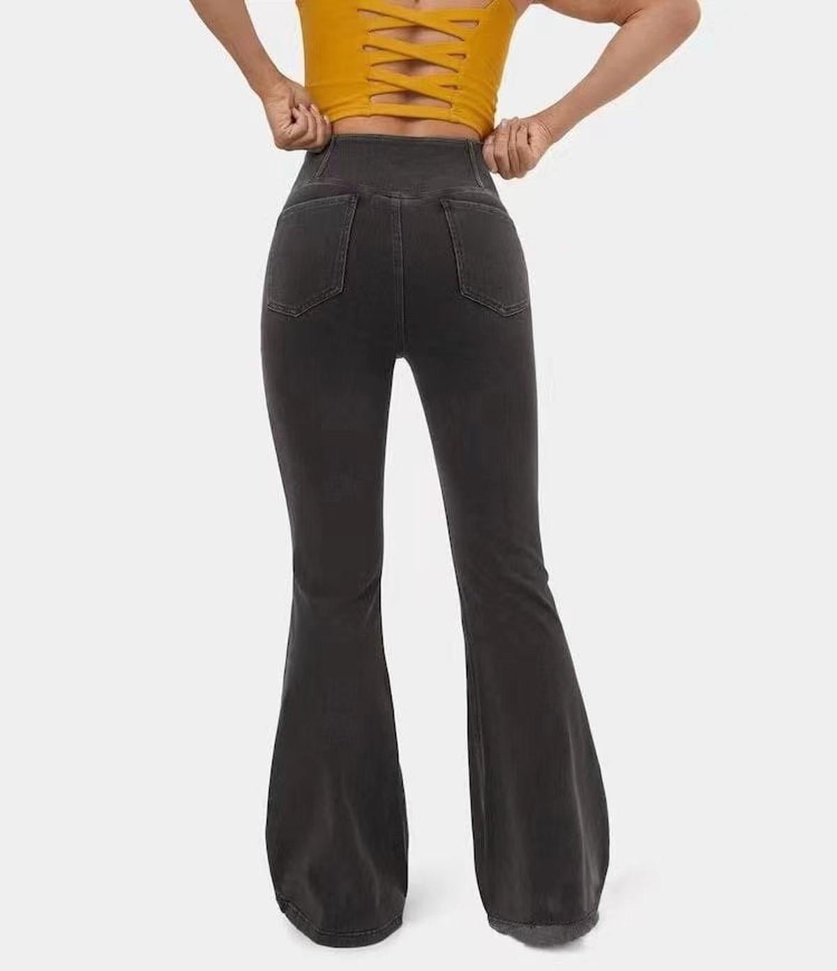 Hoge Taille Flared Stretch Denim Jeans Voor Vrouwen - Harlett