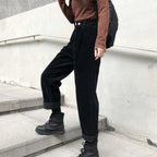 Hoge Taille Wijde Pijp Corduroy Broek Voor Dames - Harlett