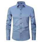 Kreukvrij Stretch Shirt Voor Mannen - Ademend Slank Fit Ontwerp - Harlett