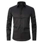 Kreukvrij Stretch Shirt Voor Mannen - Ademend Slank Fit Ontwerp - Harlett