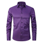 Kreukvrij Stretch Shirt Voor Mannen - Ademend Slank Fit Ontwerp - Harlett