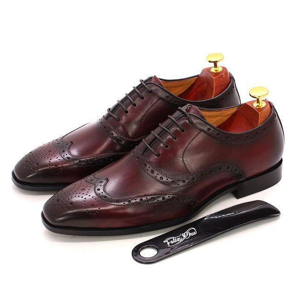 Leren Oxford Schoenen Met Wingtip Brogue Details - Harlett