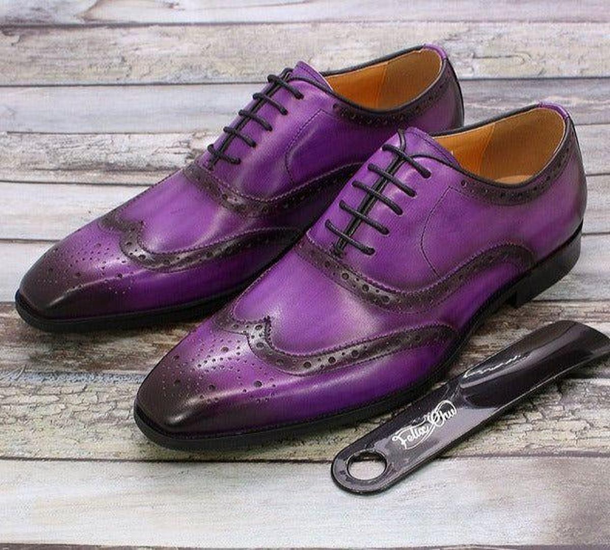 Leren Oxford Schoenen Met Wingtip Brogue Details - Harlett