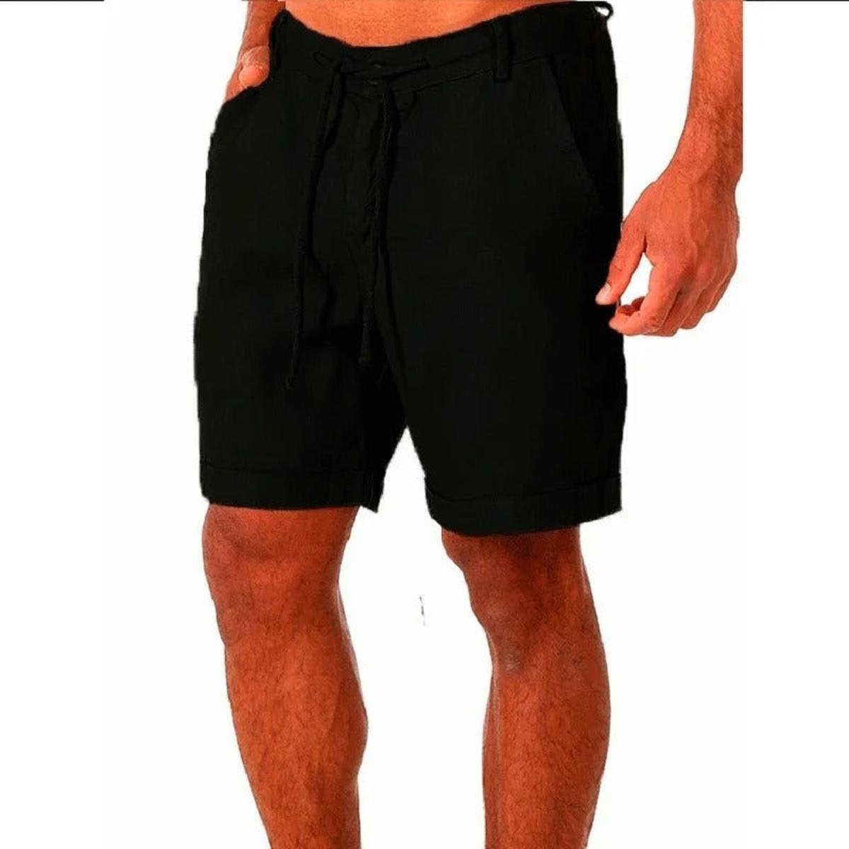 Lichte Linnen Shorts Voor Mannen Met Elastische Tailleband En Zakjes - Harlett