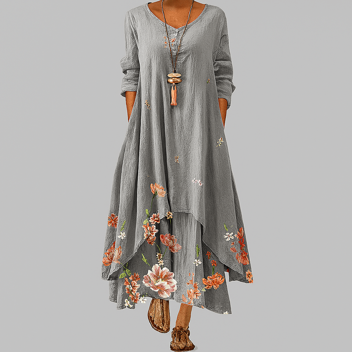 Milieuvriendelijke A - Lijn Jurk Met Gedefinieerde Taille - Harlett