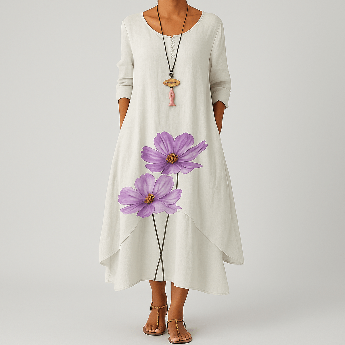 Milieuvriendelijke A - Lijn Jurk Met Gedefinieerde Taille - Harlett