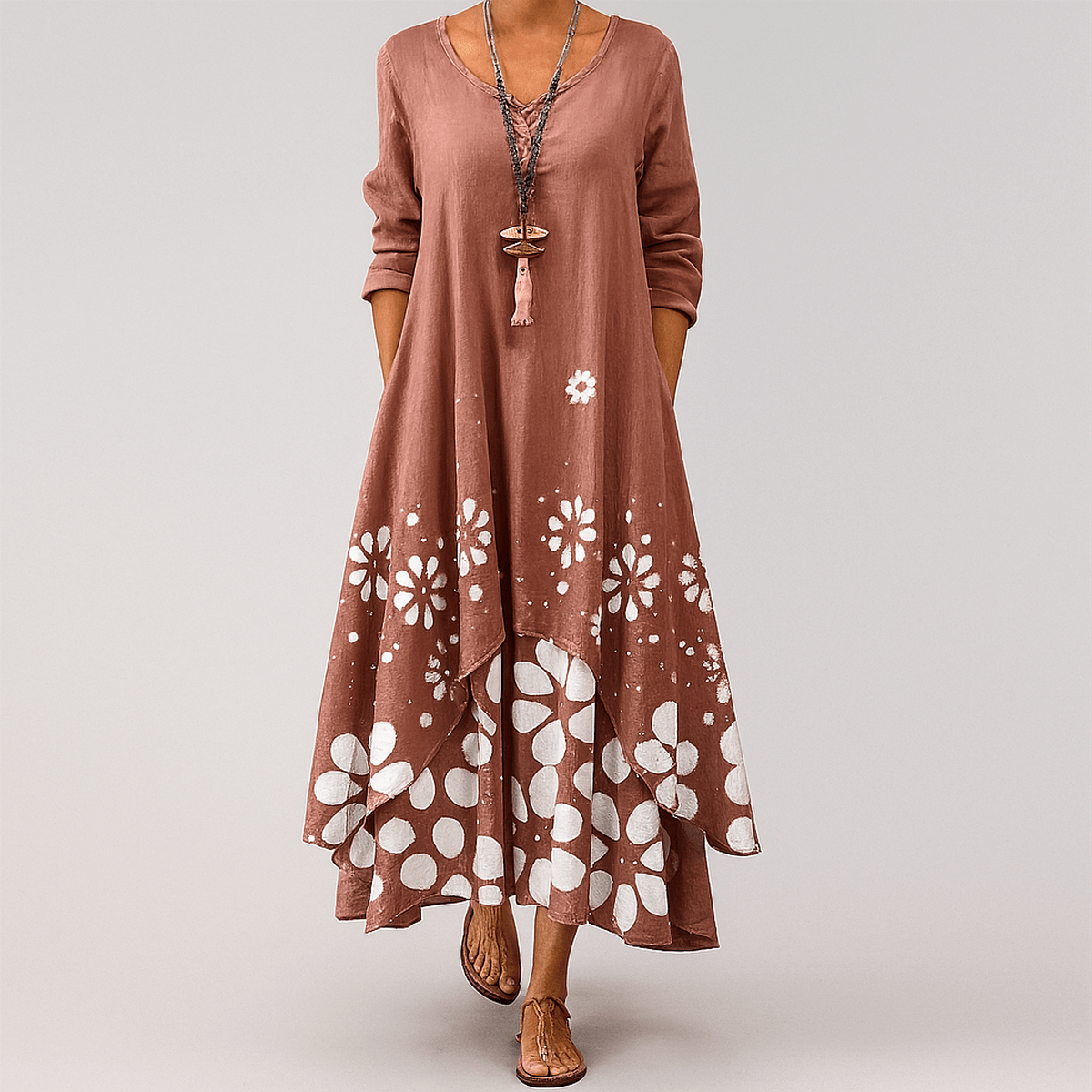 Milieuvriendelijke A - Lijn Jurk Met Gedefinieerde Taille - Harlett