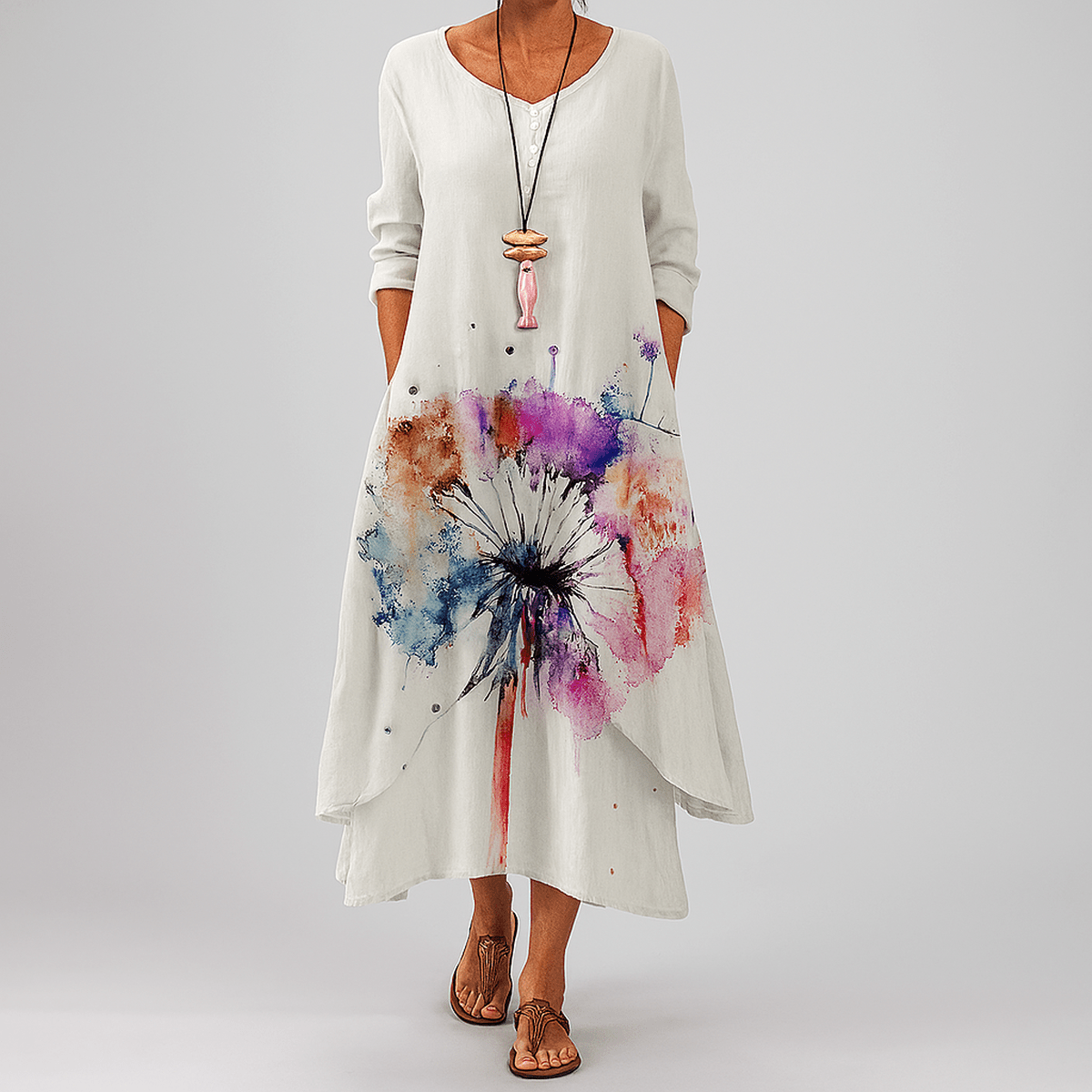 Milieuvriendelijke A - Lijn Jurk Met Gedefinieerde Taille - Harlett