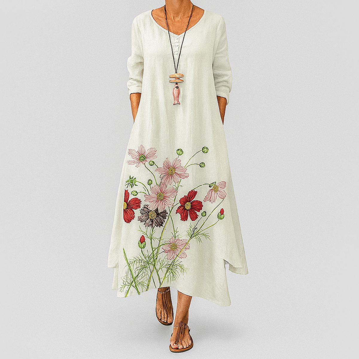 Milieuvriendelijke A - Lijn Jurk Met Gedefinieerde Taille - Harlett