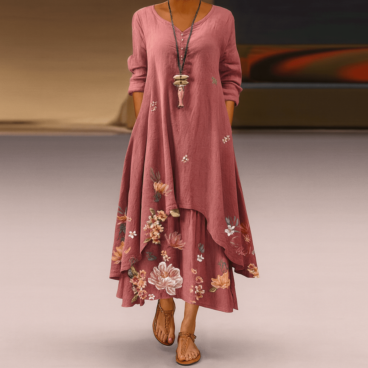 Milieuvriendelijke A - Lijn Jurk Met Gedefinieerde Taille - Harlett