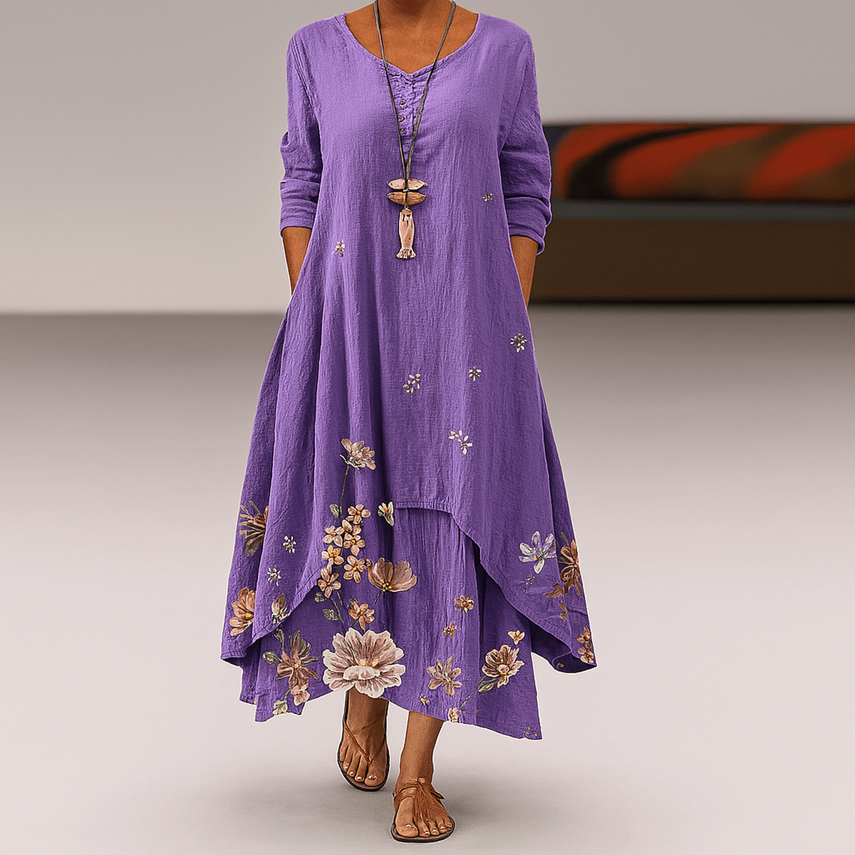 Milieuvriendelijke A - Lijn Jurk Met Gedefinieerde Taille - Harlett