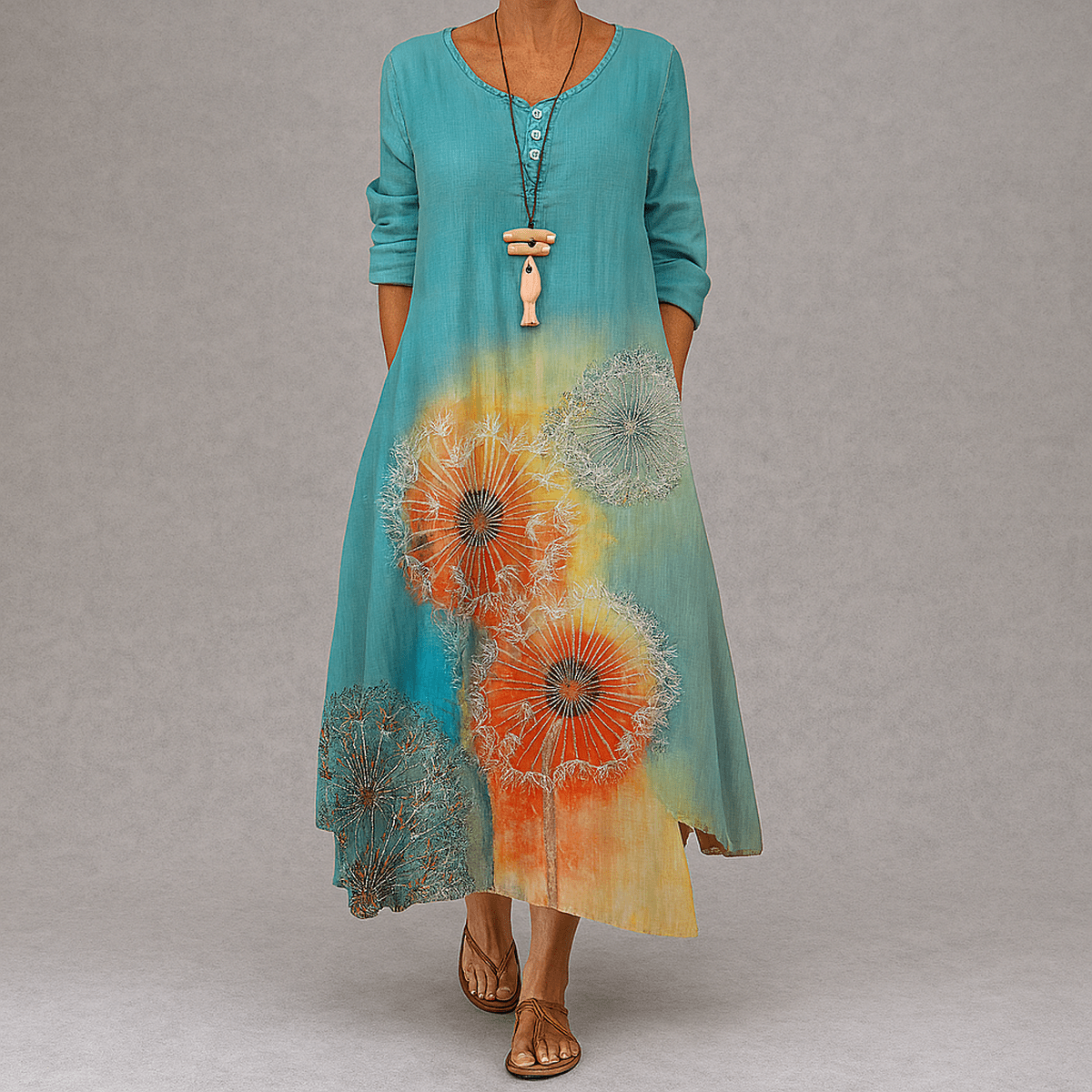 Milieuvriendelijke A - Lijn Jurk Met Gedefinieerde Taille - Harlett