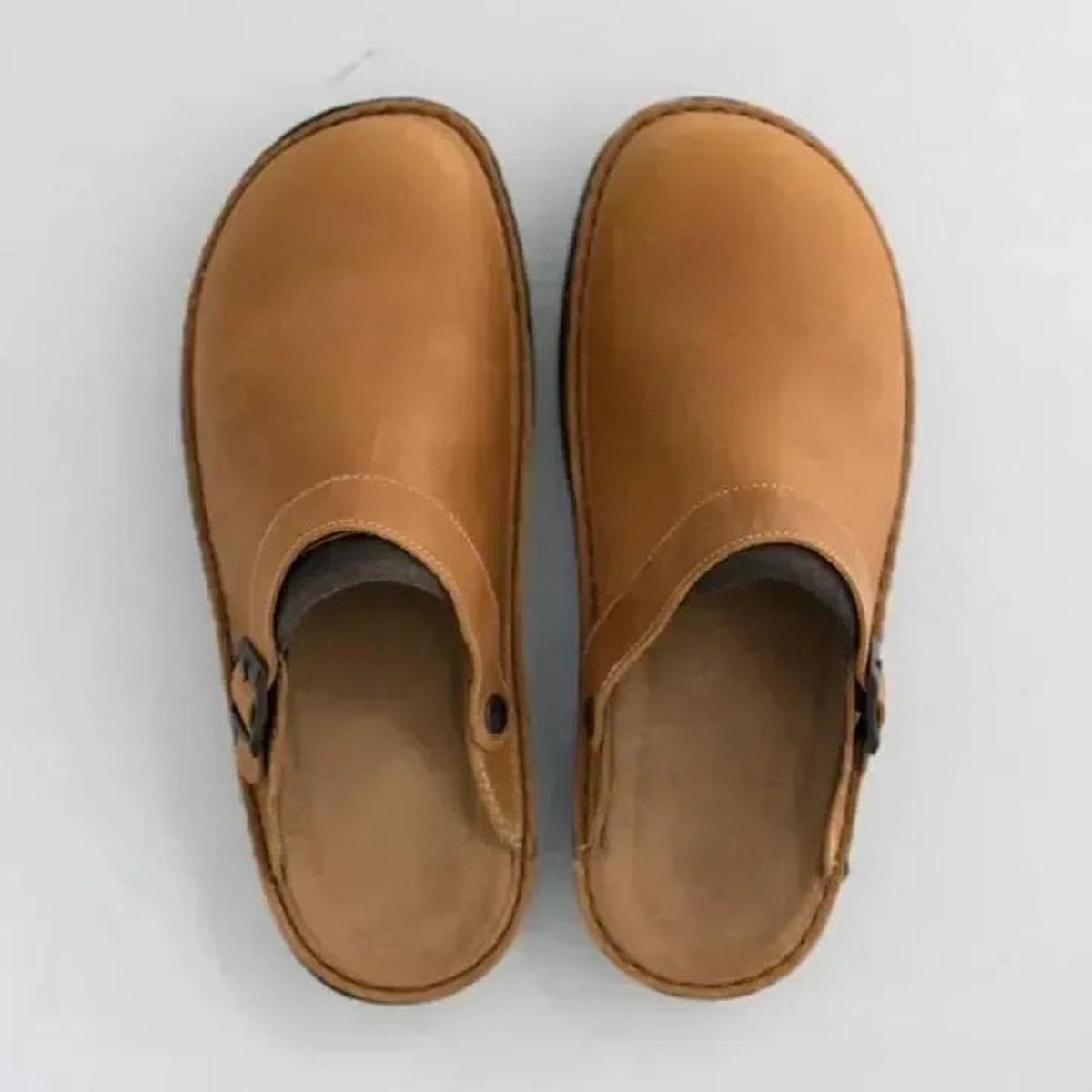 Orthopedische Leren Slippers Met Voetboogondersteuning En Gevoerde Zolen - Harlett