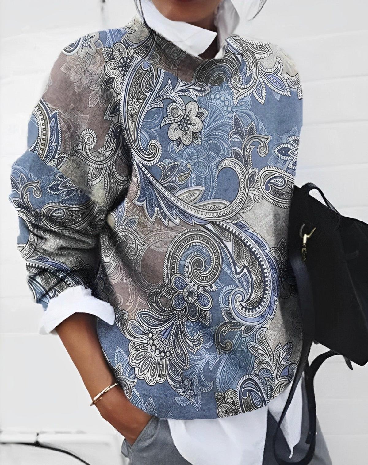 Patroon Lange Mouwen Trui Voor Vrouwen - Harlett