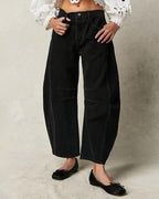 Relaxed Fit Distressed Jeans Barrel Cut met Hoge Taille - Harlett