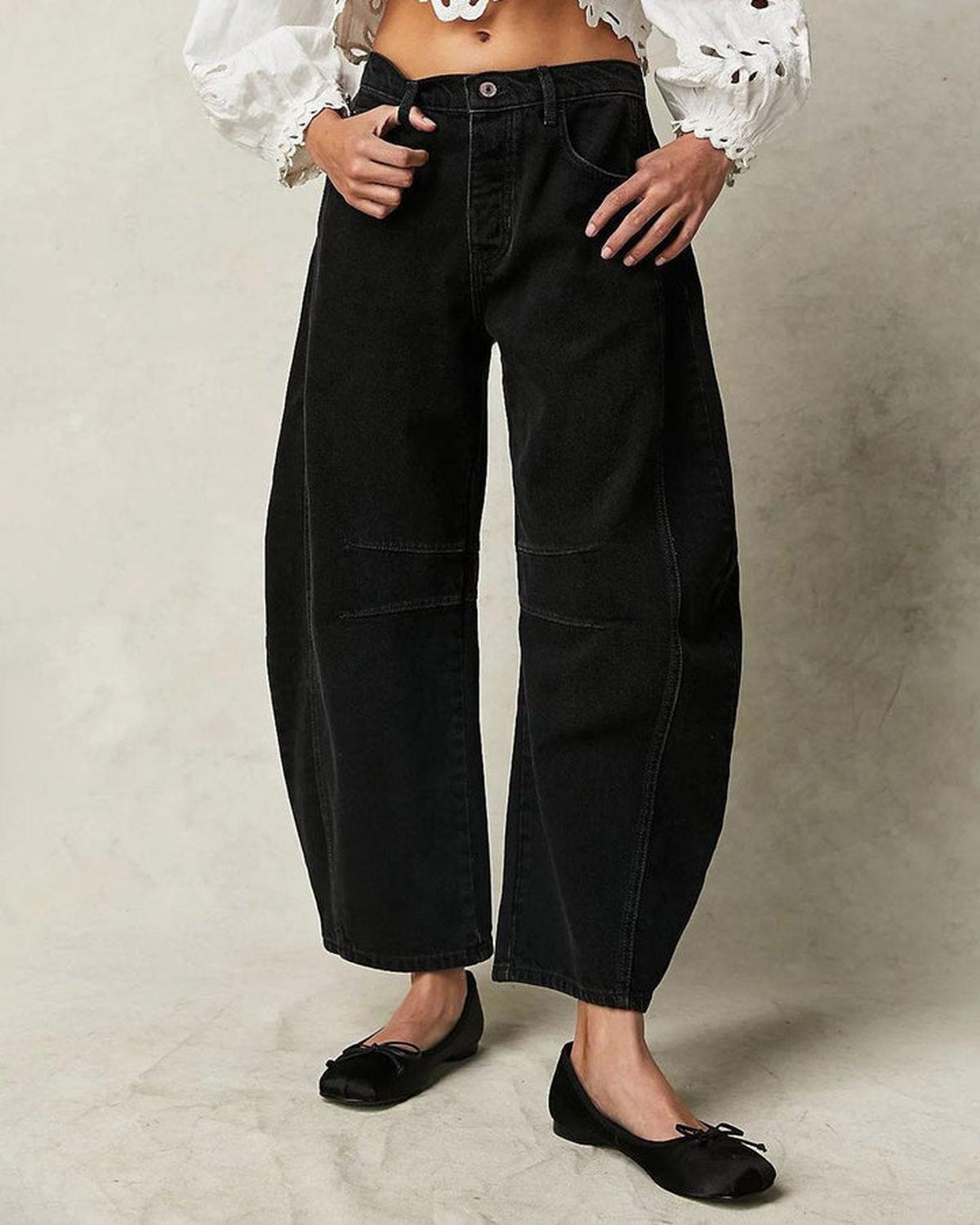 Relaxed Fit Distressed Jeans Barrel Cut met Hoge Taille - Harlett