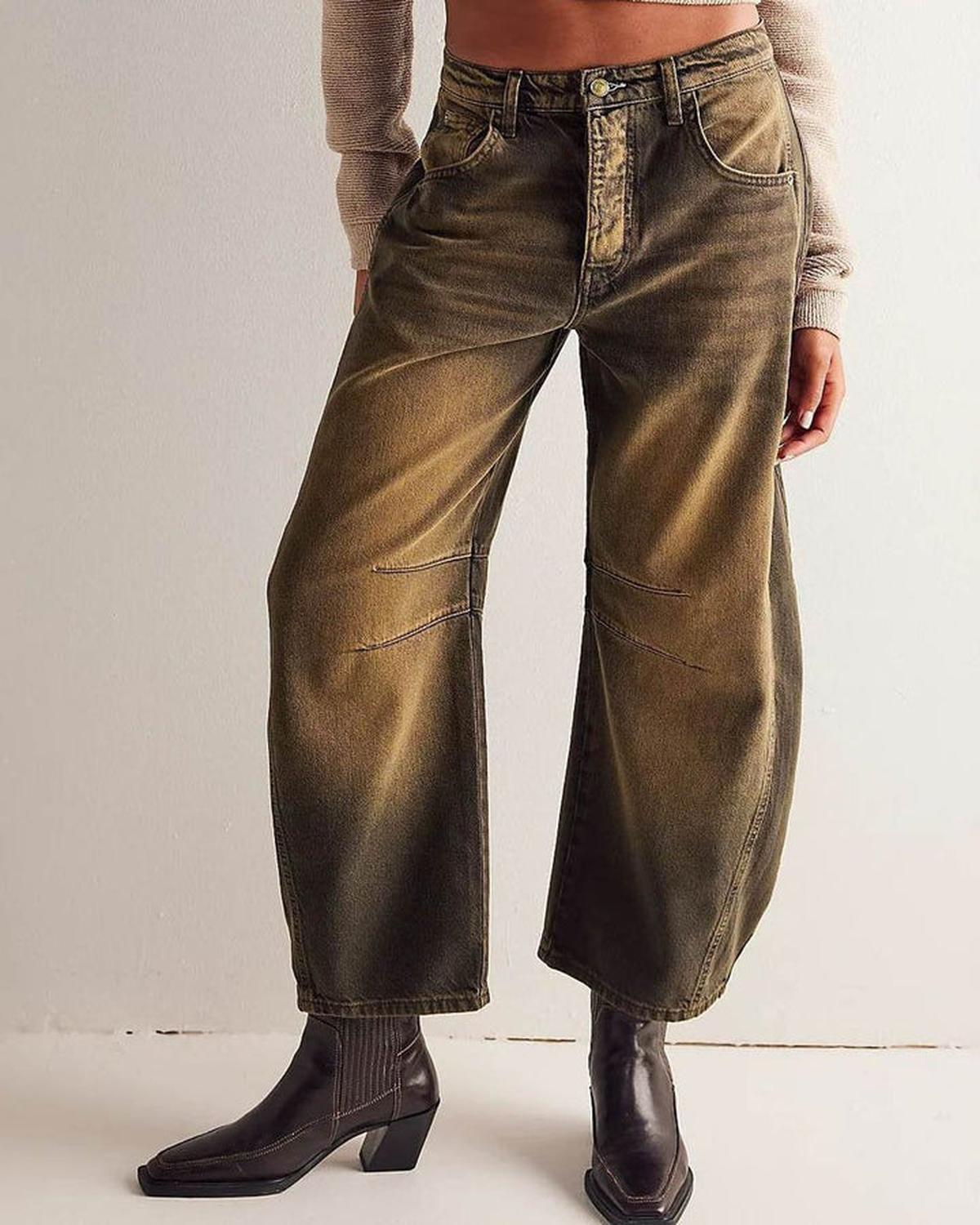 Relaxed Fit Distressed Jeans Barrel Cut met Hoge Taille - Harlett