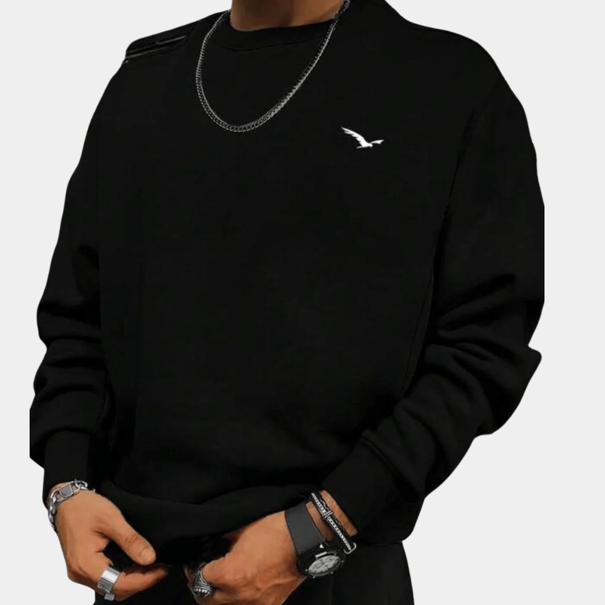 Relaxed Fit Katoenen Trui Met Ronde Hals Voor Mannen - Harlett