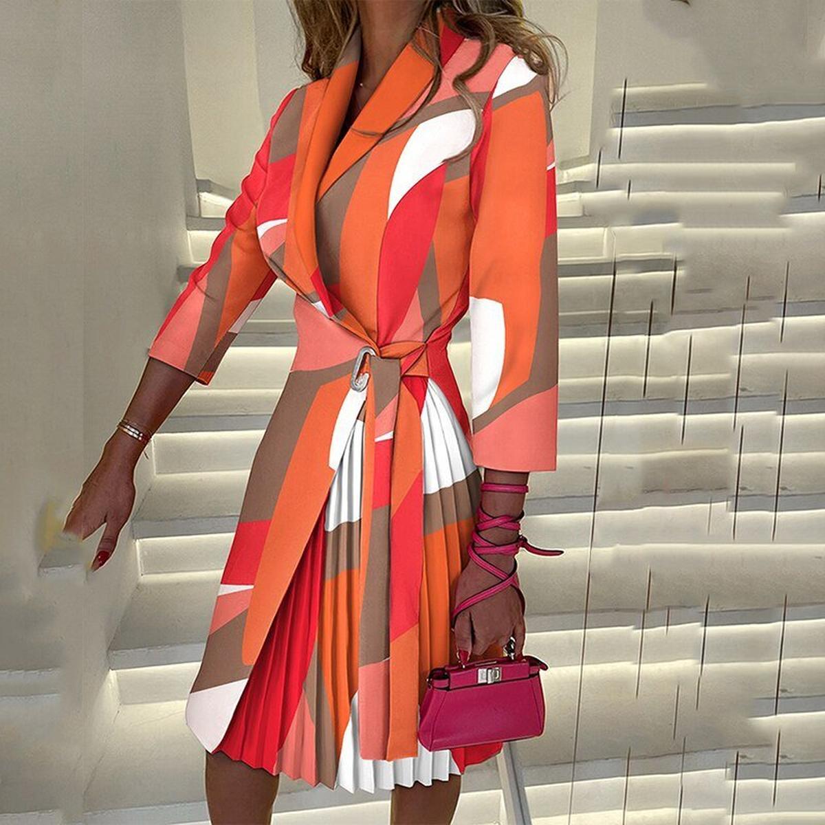 Stijlvolle Dames Blazer Midi Jurk Met Verstelbare Riem - Harlett