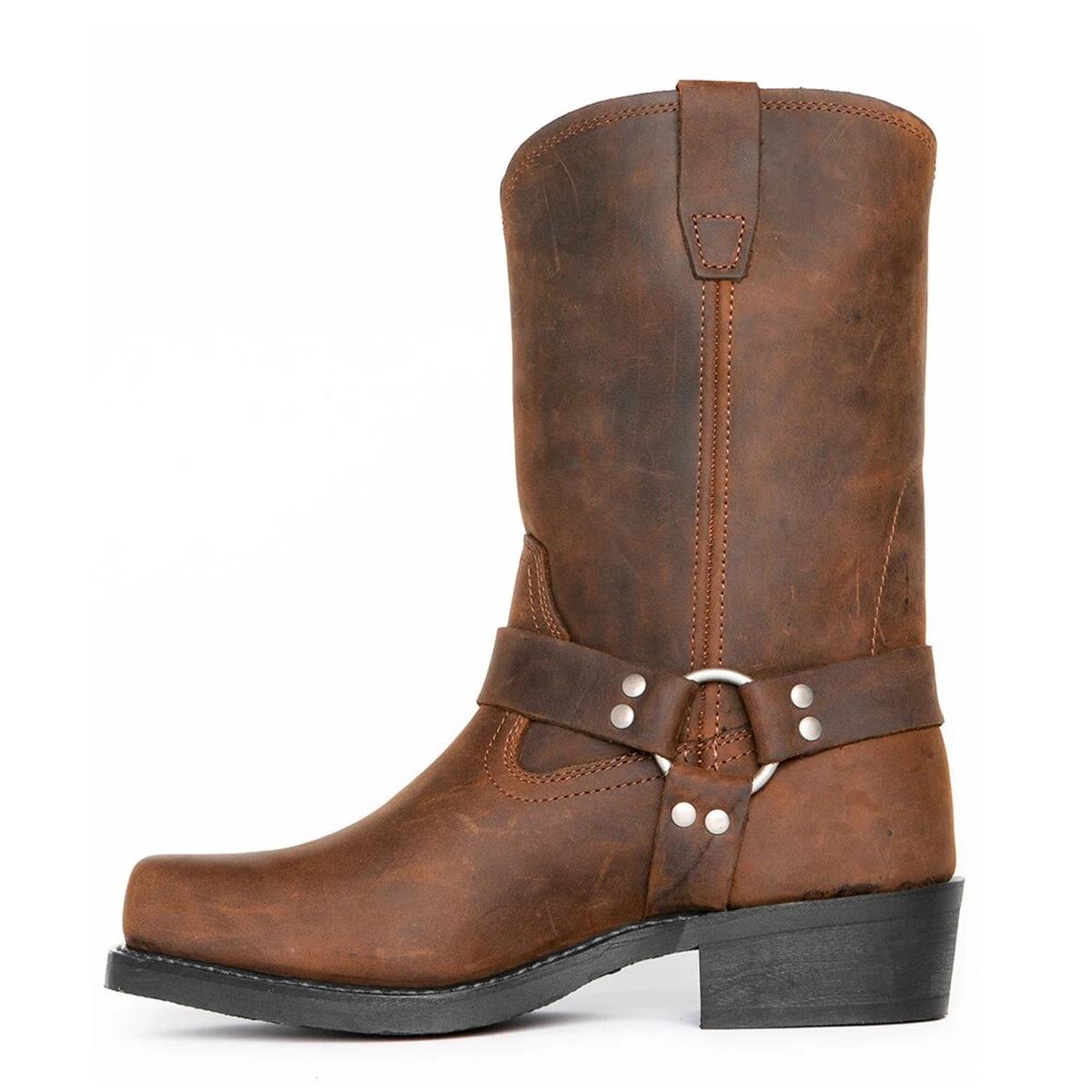 Stijlvolle Heren Cowboylaarzen Van Leer - Waterafstotend, Comfortabel, Veelzijdig - Harlett