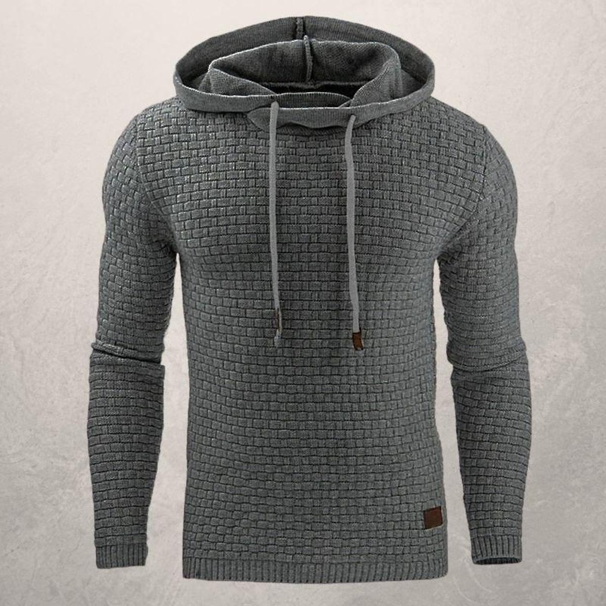Textuur Slim Fit Hoodie Trui Voor Mannen - Harlett