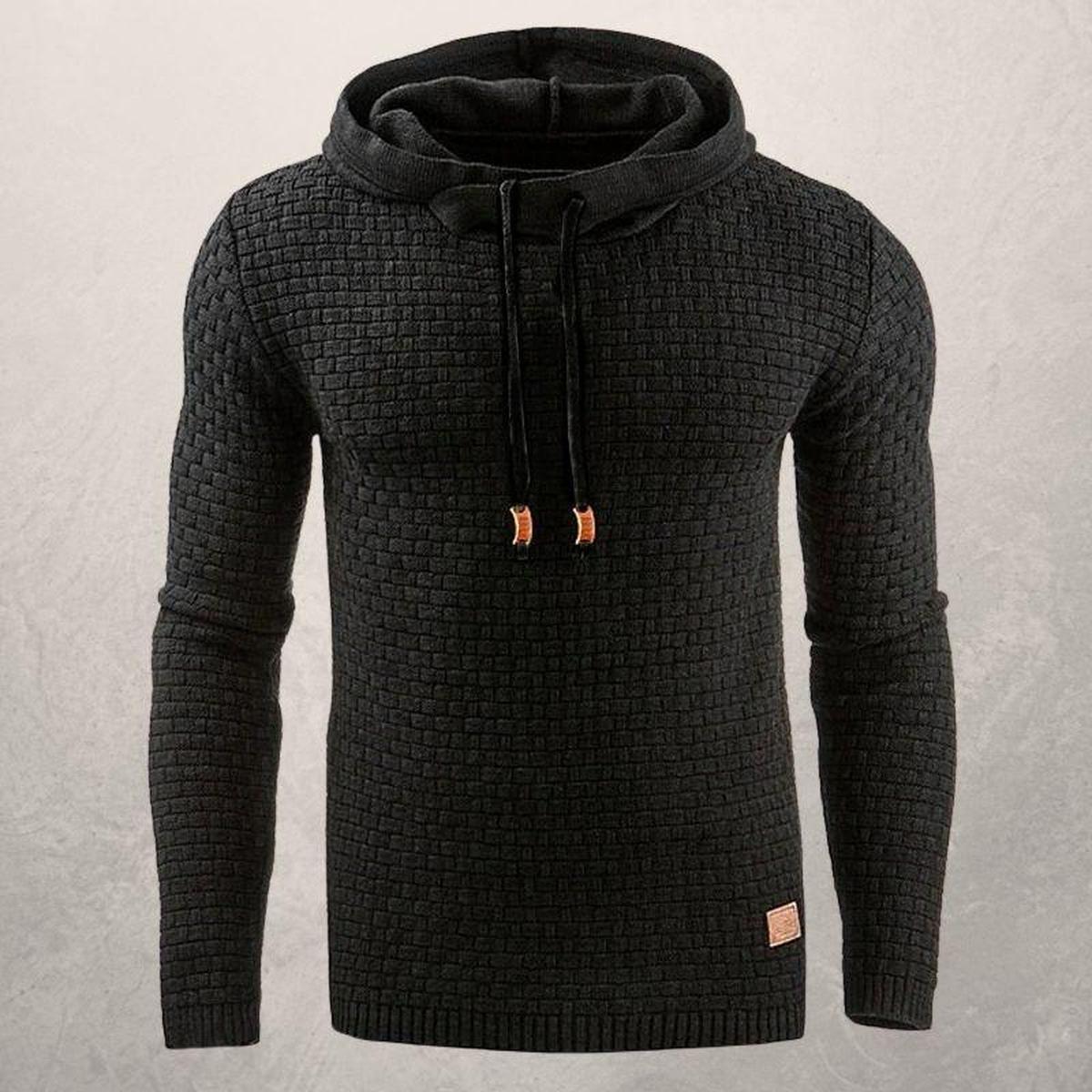Textuur Slim Fit Hoodie Trui Voor Mannen - Harlett