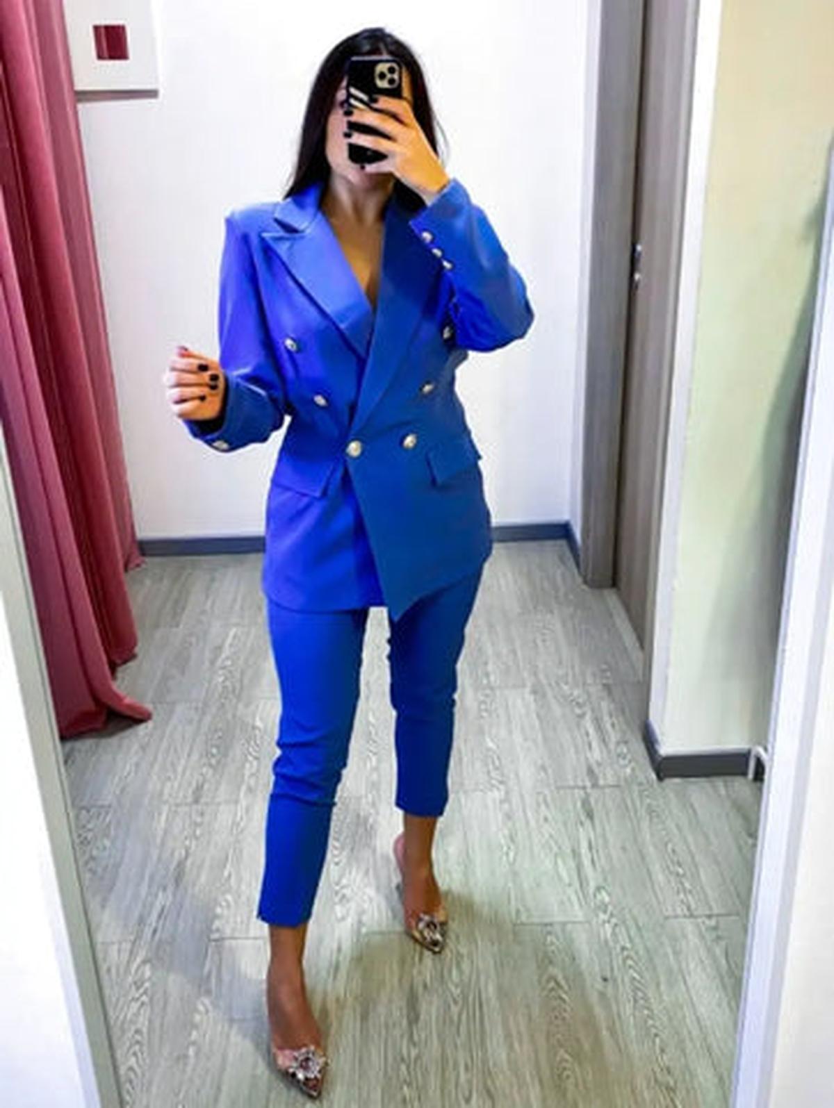 Twee - Delig Damespak Met Blazer En Op Maat Gemaakte Broeken - Harlett