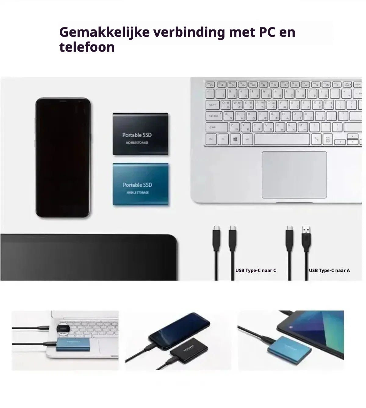 Ultrasnelle Mobiele Opslag 128GB Draagbare SSD - Harlett