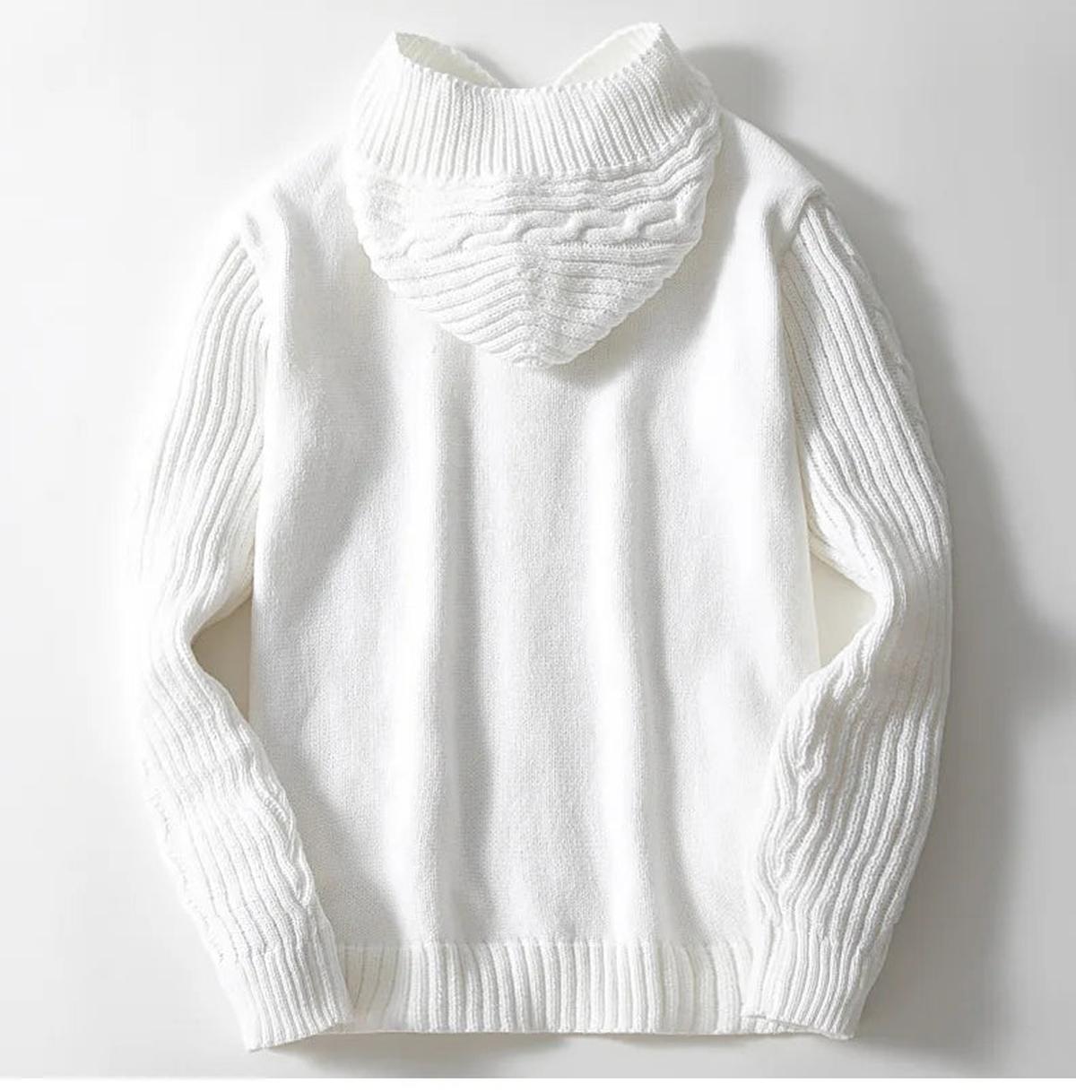 Wollen Kabelbrei Hoodie Vest voor Mannen - Harlett